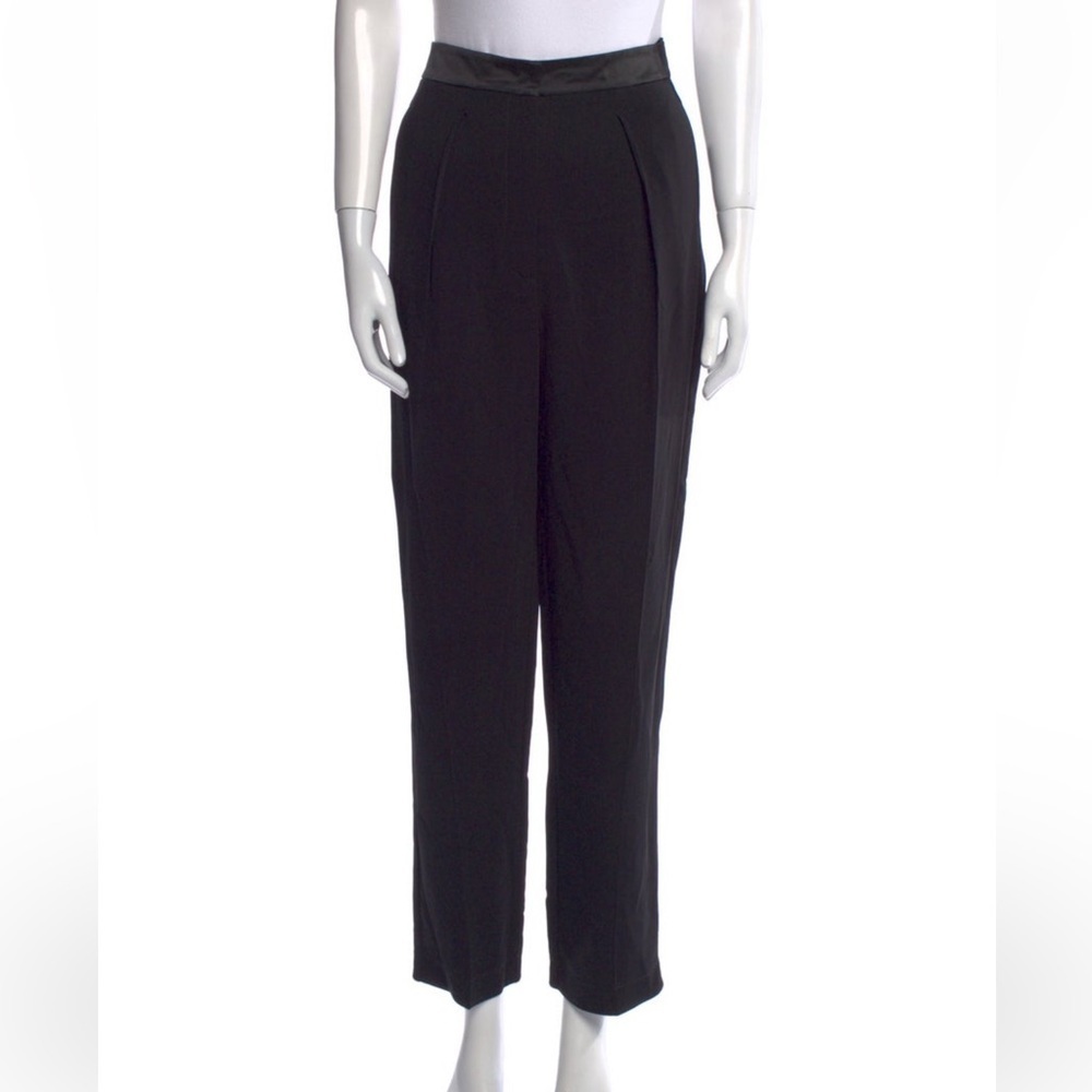 forte forte Straight Leg Pants Black High-Rise Pockets Zip & Button Closure Sz0
